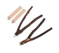 FIXOSHEE 4pcs Natural Wood Parrot Perch with Bark Bird Standing Rods for Budgies Parakeets Lovebirds Chewing Claw Grinding for Cage Exercise and Nail Trimming Enhances Activity and Prevents