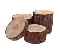 FIXOSHEE 4pcs Natural Wooden Stump Miniatures for Hamster Habitat Creative Small Animal Cage Accessories Safe Rustic Tree Root Decor for DIY Craft Enhances Exploration and Climbing