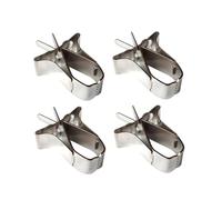 FIXOSHEE 4pcs Parrot Fruit Holder Clips Cage Food Holder Accessory Silver for Bird Feeding Supplies