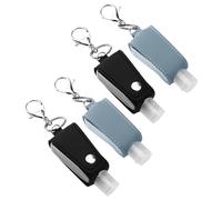 FIXOSHEE 4pcs Portable Hand Lotion Bottles with Covers Reusable Travel Holder for Essential Oils Shampoo Skin Care Multifunctional Squeeze Containers with Hanging Leather Texture Suitable