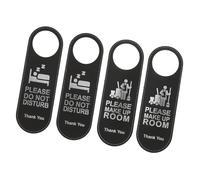 FIXOSHEE 4pcs PU Leather Door Hanger Signs Double-sided Do Not Disturb Make Up Tags for Hotel Compatible with Standard Door Handles and Practical for Cafes and Offices