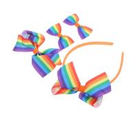 FIXOSHEE 4pcs Rainbow Bowknot Headbands for Women Girls Comfortable Pride Day Hair Bands for Parades Parties Weddings Hair Accessories