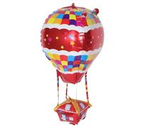 FIXOSHEE 4pcs Red Hot Air Balloon Shape 4d Aluminum Foil Balloons for Birthday Party Decorations Indoor Outdoor Festival Centerpiece