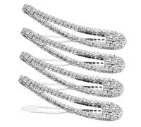 FIXOSHEE 4Pcs Rhinestone Decorative Hair Clips for Women and Snap Bangs Barrettes with Secure Hold Metal Styling Accessories for Daily Use and Special Occasions