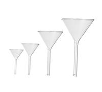 FIXOSHEE 4pcs Short Neck Glass Funnels Laboratory Filling Funnels Temperature Resistant Glassware for Analytical Chemistry with Heavy Wall and Fire Polished Rim