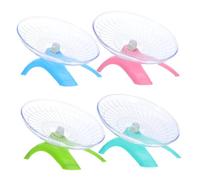 FIXOSHEE 4pcs Silent Dwarf Hamster Wheels with Chew-resistant Design Stable Flying Saucer Exercise Spinner for Mice Gerbils Small Pets Quiet Running Disk for Cage and Indoor Training