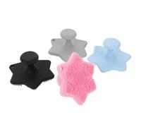 FIXOSHEE 4pcs Silicone Face Scrubber Soft Bristle Facial Cleansing Brush for Sensitive Skin Deep Pore Exfoliator Portable Gentle Face Wash Scrubber for Daily Skincare