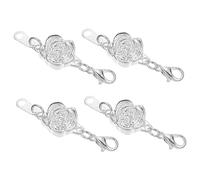 FIXOSHEE 4PCS Silver Jewelry Extender Connectors for Necklaces and Bracelets DIY Decor Chain Enhancers Easy to Use Clasps for Layering Suitable for Jewelry Designs