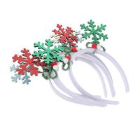 FIXOSHEE 4pcs Snowflake Hairbands Glitter Headbands for Women and Festive Winter Holiday Accessories Christmas Party Favors with Shimmering Snowflake Design Red Green Blue White