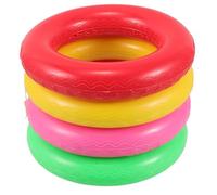 FIXOSHEE 4pcs Soft Anti-slip Relay Rings for Sport Training Fun Target Outdoor Group Play Carnival Game in Red Yellow Green Pink