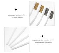 FIXOSHEE 4pcs Steel Wire Cleaning Brushes Rust Removal Metal Polishing Brush with Plastic Handles for Home Industrial Automotive Use Compact and Portable