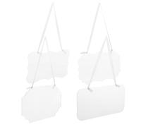 FIXOSHEE 4pcs Transparent Acrylic Hanging Chair Signs for Weddings DIY Blank Reserved Seat Labels for Receptions Office Events Lightweight Decor with Ample Writing Space