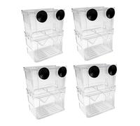 FIXOSHEE 4pcs Transparent Double Layer Fry Breeding Box for Aquarium Fish Nursery Tank Clear Hatchery Incubator for Betta Shrimp Isolation Safe Aggressive Fish Separation