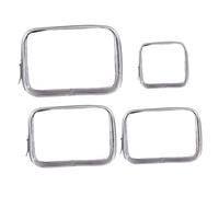 FIXOSHEE 4Pcs Transparent PVC Cosmetic Bags Large Capacity Travel Makeup Organizer Washing Storage Pouch Multipurpose for Business Trips Camping Gym