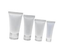 FIXOSHEE 4pcs Travel Cosmetic Bottles Set 10ml-30ml Frosted Lotion and Hand Cream Containers Empty Refillable Facial Skincare Tubes for Travel and Daily Use