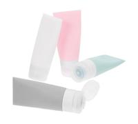 FIXOSHEE 4Pcs Travel Silicone Bottles Leakproof Refillable Toiletry Containers Soft Flexible Travel Toiletry for Lotion Shampoo Shower Gel with Squeeze Design