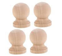 FIXOSHEE 4pcs Unfinished Solid Wood Banister Spindles with Gourd and Roman Column Design Natural Wood Balusters for Furniture Crafts Light Decorative Finials for Wine Cabinets and Cupboards