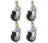 FIXOSHEE 4pcs Universal Electric Oil Filled Radiator Heater Wheels Heavy Duty Black Rubber Caster Pulley Bracket for Portable Space Heater Replacement Parts, 4.1x3.1x0.2 Inch, Home