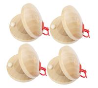 FIXOSHEE 4Pcs Wooden Finger Castanets Musical Percussion Instruments for Smooth Safe Play Easy to Carry Rhythm for Early Learning and Music Talent Development