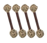 FIXOSHEE 4pcs Wooden Hamster Chew for Small Animals, Natural Household Chinchilla and Rabbit Bite Sticks, Delicate Molar Exercise Accessories for Hamsters and Guinea Pigs