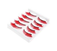 FIXOSHEE 5 Pairs Colored Synthetic False Eyelash Lightweight Natural Look Cosplay Manga Lashes Soft Flexible Fit Reusable Dramatic Makeup for Women Party Halloween
