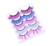 FIXOSHEE 5 Pairs Colorful Thick Fake Eyelashes Soft Simulation Fur False Lash Extensions for Makeup Eye Enhancement Natural Look Lightweight and Design