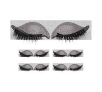 FIXOSHEE 5 Pairs Lazy Eye Makeup Set with Peel-and-Stick PVC Eyeshadow and Eyelash Stickers for Women, No Mess Eye Shadow Lash Patches for Party and Halloween Makeup