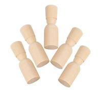 FIXOSHEE 5 Pcs Natural Wood Blank Wooden Peg Dolls for DIY Painting Unfinished Wooden Figures for Craft Art Projects Educational Fine Motor Skill Development Peg People