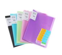 FIXOSHEE 5 Pcs Plastic Document Folders with Each Presentation Portfolio Books with Stickers for Efficient Filing Lightweight and Portable Display Binders for Office School and Personal Use