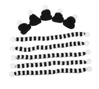 FIXOSHEE 5 Sets Christmas Woolen Yarn Mini Scarves and Hats Wine Bottle Covers for Holiday Decorations Soft Festive Craft Accessories for Wine Dolls and Tableware Embellishment