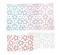 FIXOSHEE 5 Sheets Adhesive Face Rhinestones for Women Star Heart Shaped Self-adhesive Jewels Multiuse Festival Makeup and DIY Crafts Stickers with Silver Ab Pink Purple Red Blue Colors