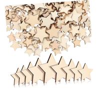 FIXOSHEE 500pcs Wooden Stars for Crafts Assorted Natural Wood Pieces for Painting Decorating Hanging DIY Christmas Tree Ornaments and Home Decoration Supplies