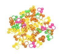 FIXOSHEE 50pcs Big Eyes Ring Toys Finger Toy Finger Game for Boy Girl Educational Googly Eye Rings for for Month Old and Safety for Amigurumi