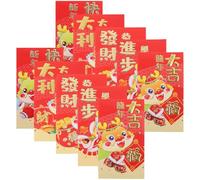 FIXOSHEE 50pcs Cartoon Dragon Red Envelopes 2024 Year of the Dragon Money Bags Traditional Paper Lucky Red Packets for Chinese New Year Spring Festival