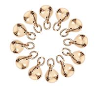 FIXOSHEE 50Pcs Gold Plated Bell Pendants DIY Jewelry Making Charms for Bracelets Necklaces Keychains Craft Supplies for Handmade Accessories