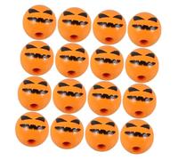 FIXOSHEE 50pcs Halloween Wood Beads with Single-Sided Print Wooden Spacer Beads for DIY Garland Making Farmhouse and Home Hanging Decorations Easy Stringing Craft Supplies