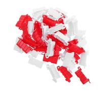 FIXOSHEE 50pcs Miniature Traffic Barricades and Road Signs for Rc Car Racing Track Realistic Anti-scratch Barriers in Red and White DIY Drift Track Accessories for Remote Control Model