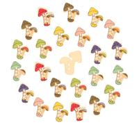FIXOSHEE 50Pcs Mushroom Shaped Wooden Buttons for Clothing Sewing DIY Craft Natural Solid Cartoon Fastener Buttons for Shirts Hats Sweaters Decoration