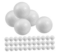 FIXOSHEE 50pcs Solid White Polystyrene Balls Round Spheres for DIY Crafts Wedding Christmas Party Decorations and Molecular Model Making