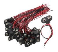 FIXOSHEE 50pcs Volt Battery Buckle Connector with Wire T Type Compact Replacement Clips for DIY Battery Holders LED Strips Development Boards Lightweight and Portable
