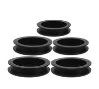 FIXOSHEE 5pcs Black Silicone Piggy Bank Stoppers Set, Round Money Saving Box Plugs with Assorted Sizes for Coin Jar Seals and Cash Can Lid Replacement