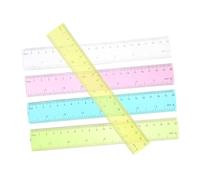 FIXOSHEE 5Pcs Colorful Plastic Ruler Flexible Measuring Tools for Art Drafting and Office Use for Students Teachers Architects and Designers