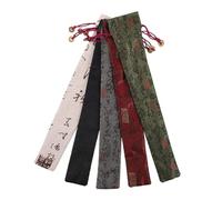 FIXOSHEE 5pcs Cotton Fan Storage Bags for Folding Hand Fans Vintage Chinese Style Drawstring Pouches Protective Covers for Travel and Cultural Events Multi Color