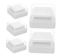 FIXOSHEE 5pcs DIY Stamp Ink Pads Blank Fingerprint Ink Pads with Thick Sponge and Plastic Case for Office Scrapbooking Crafting