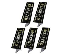 FIXOSHEE 5pcs Double-sided Table Stand Chairs Guest Reservation Table Signs Reserved Seating Office Signs Restaurant Reserved Seat Wedding Party Acrylic Black