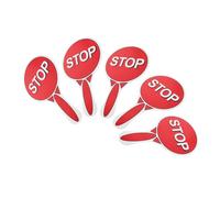 FIXOSHEE 5pcs Double-sided Traffic Safety Signs for Handle Signal Boards for Kindergarten and Elementary Road Safety Education and Role Play Games