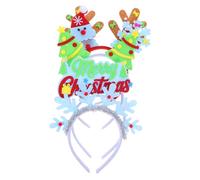 FIXOSHEE 5pcs Glowing Christmas Headbands Glow Dark Reindeer Antlers Snowflake Xmas Tree Hair Hoops Lightweight Fits All Party Accessories for Adults