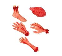 FIXOSHEE 5pcs Halloween Fake Severed Hands and Heart Props Scary Broken Body Parts for Haunted House Decor Horror Party Decorations