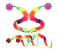 FIXOSHEE 5pcs Interactive Cat Balls Kitten with Rainbow Caterpillar Indoor Play Exercise Stress Relief Material