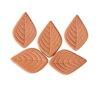 FIXOSHEE 5Pcs Leaf-shaped Terracotta Sugar Saver Discs Reusable Brown Sugar Softener Moisture Absorber for Food Storage Containers Keeps Fresh and Soft for Baking